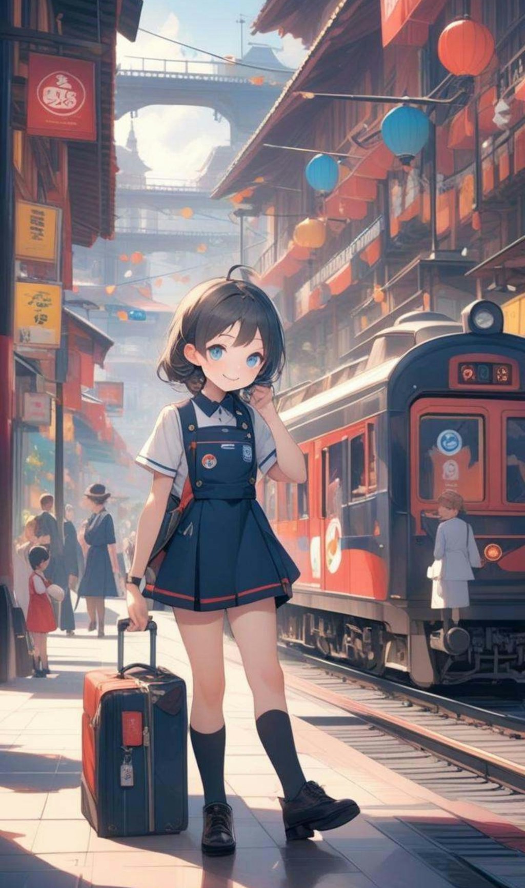 旅をする小さな女の子