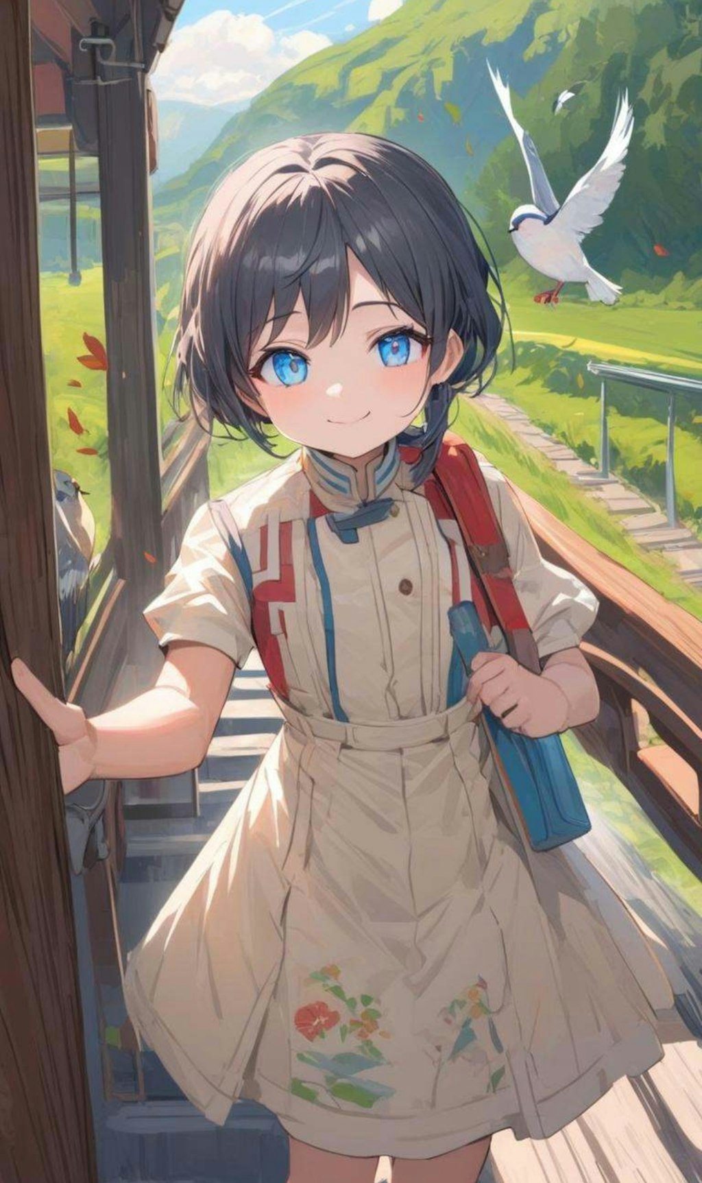 旅をする小さな女の子