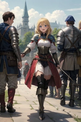 A girl in medieval European armor 2
