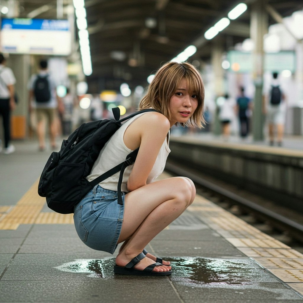 駅で出し切ってください