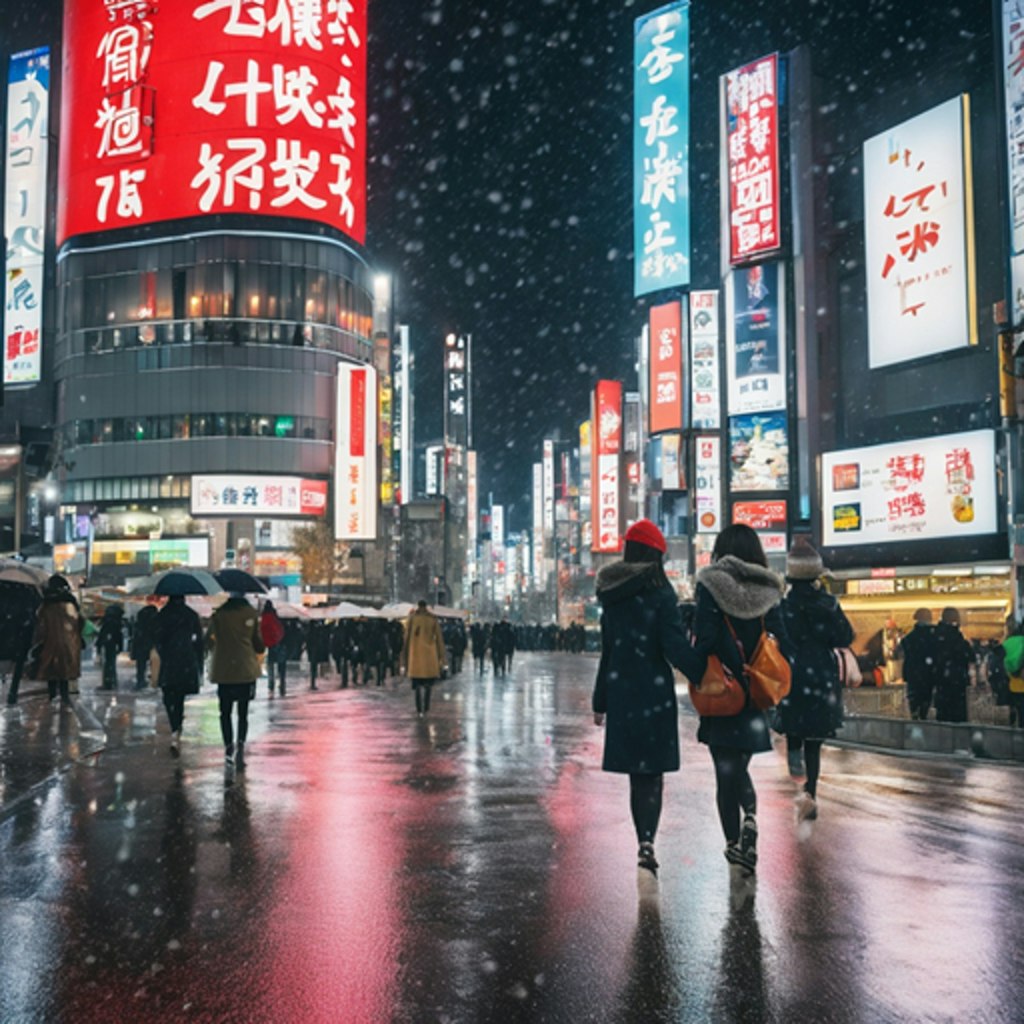 雪の渋谷
