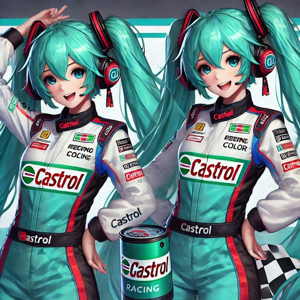 カストロールカラーレーシングスーツ姿初音ミク