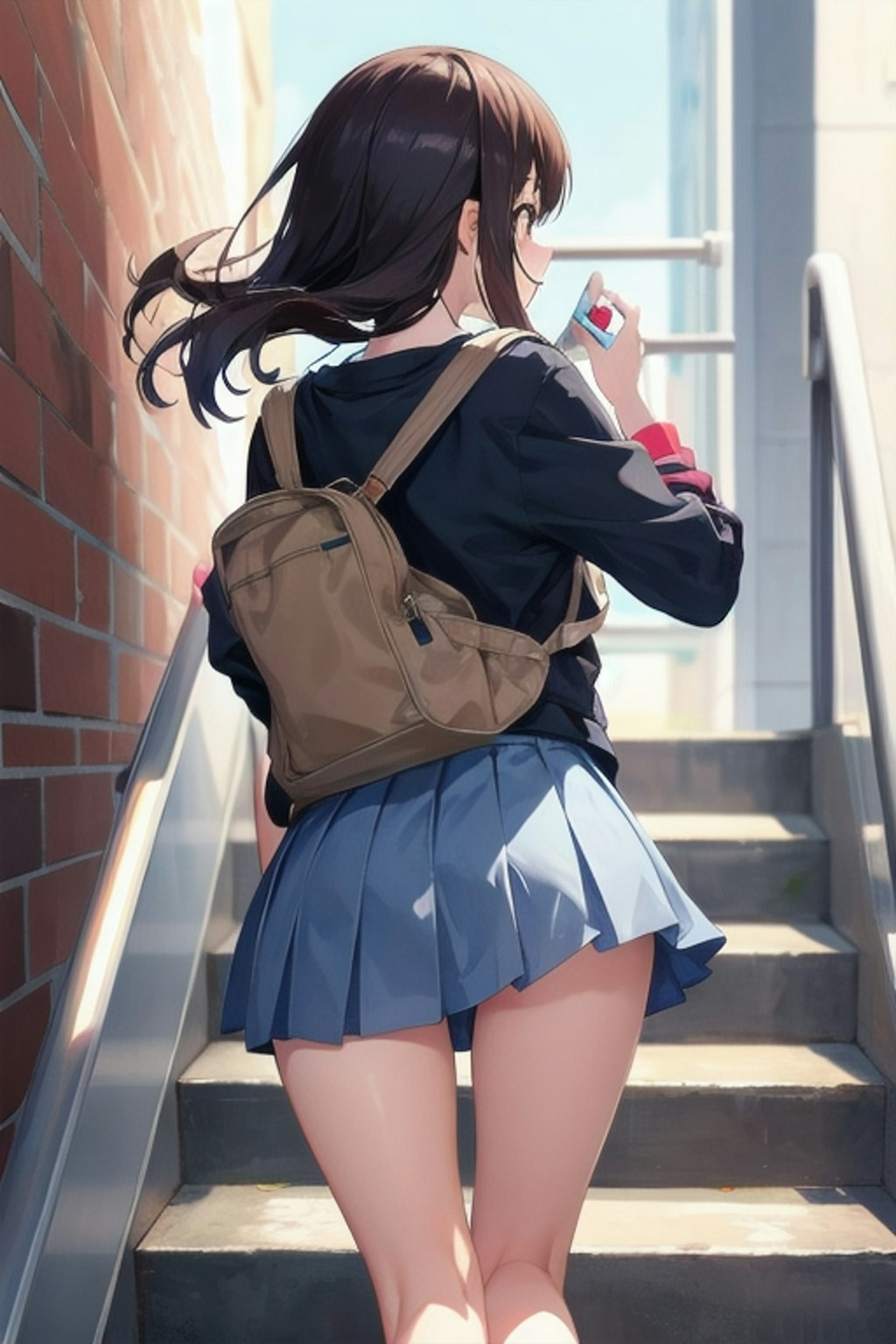 階段上る女の子