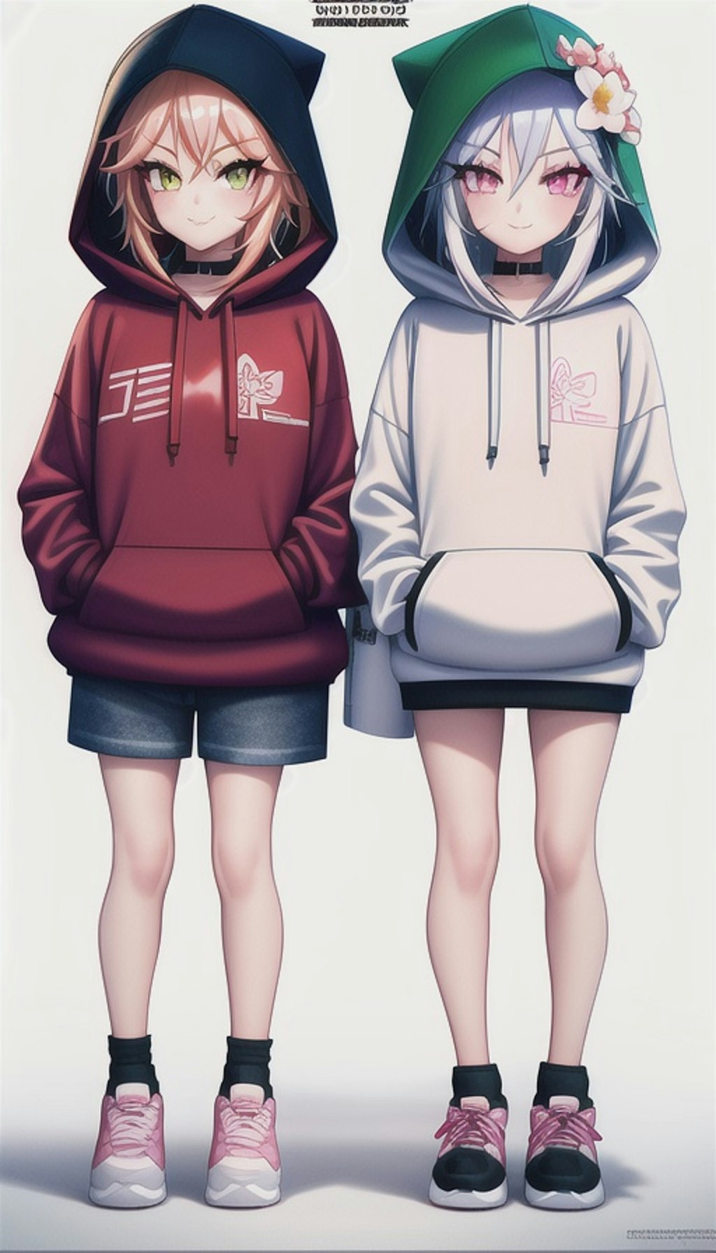 パーカーとスポーツキャップの女の子　3