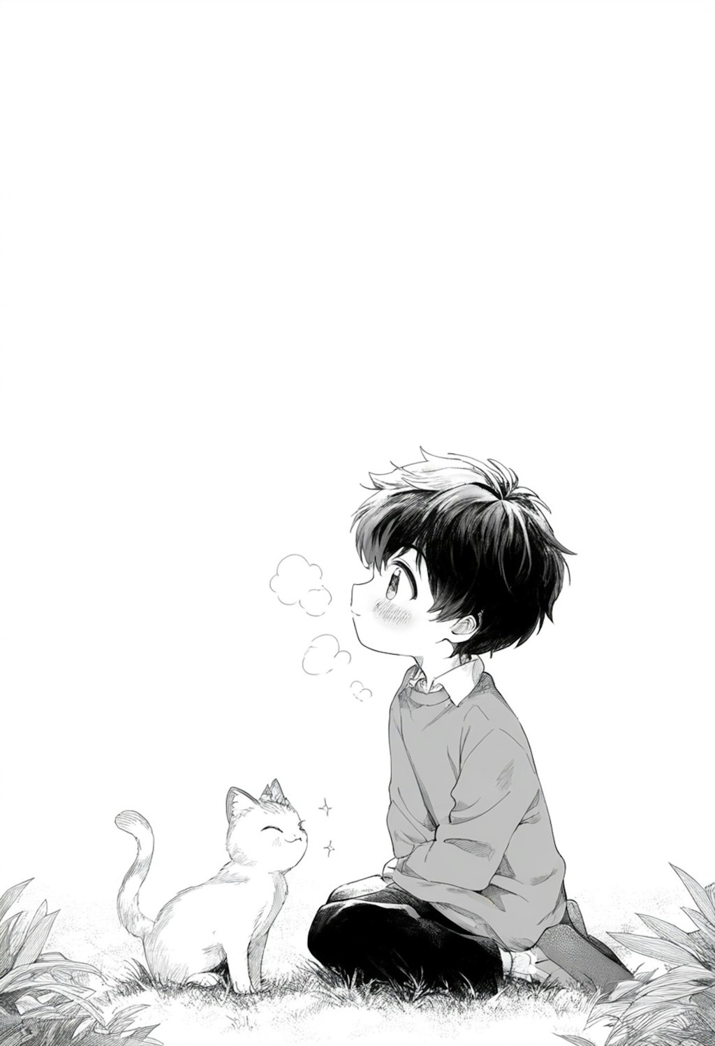 猫と男の子