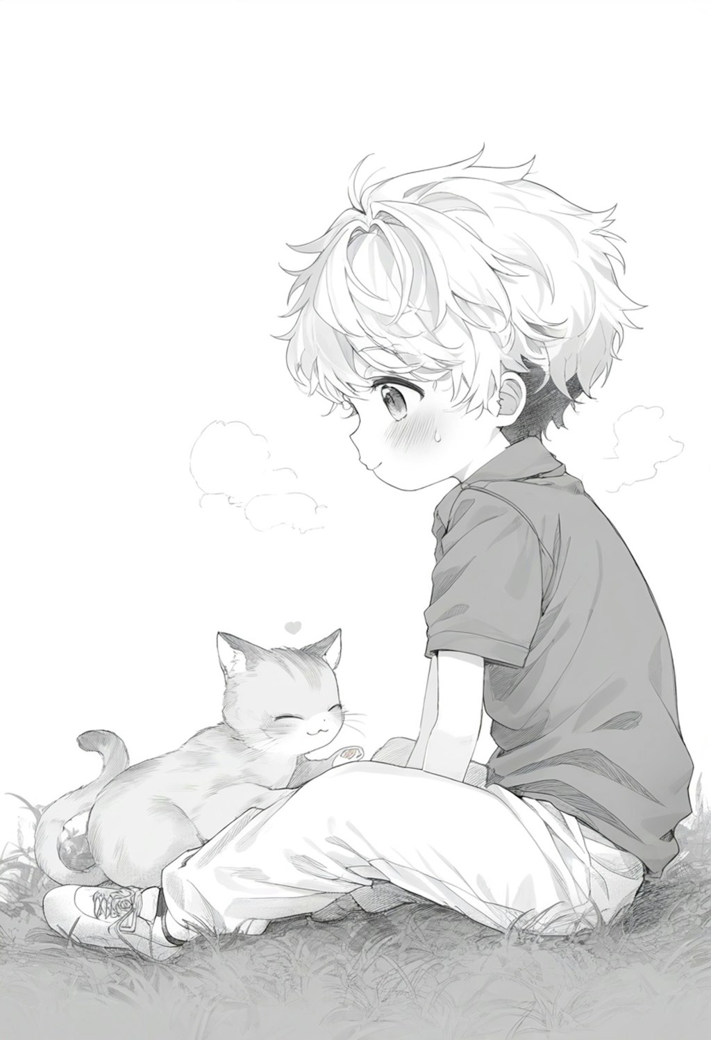 猫と男の子