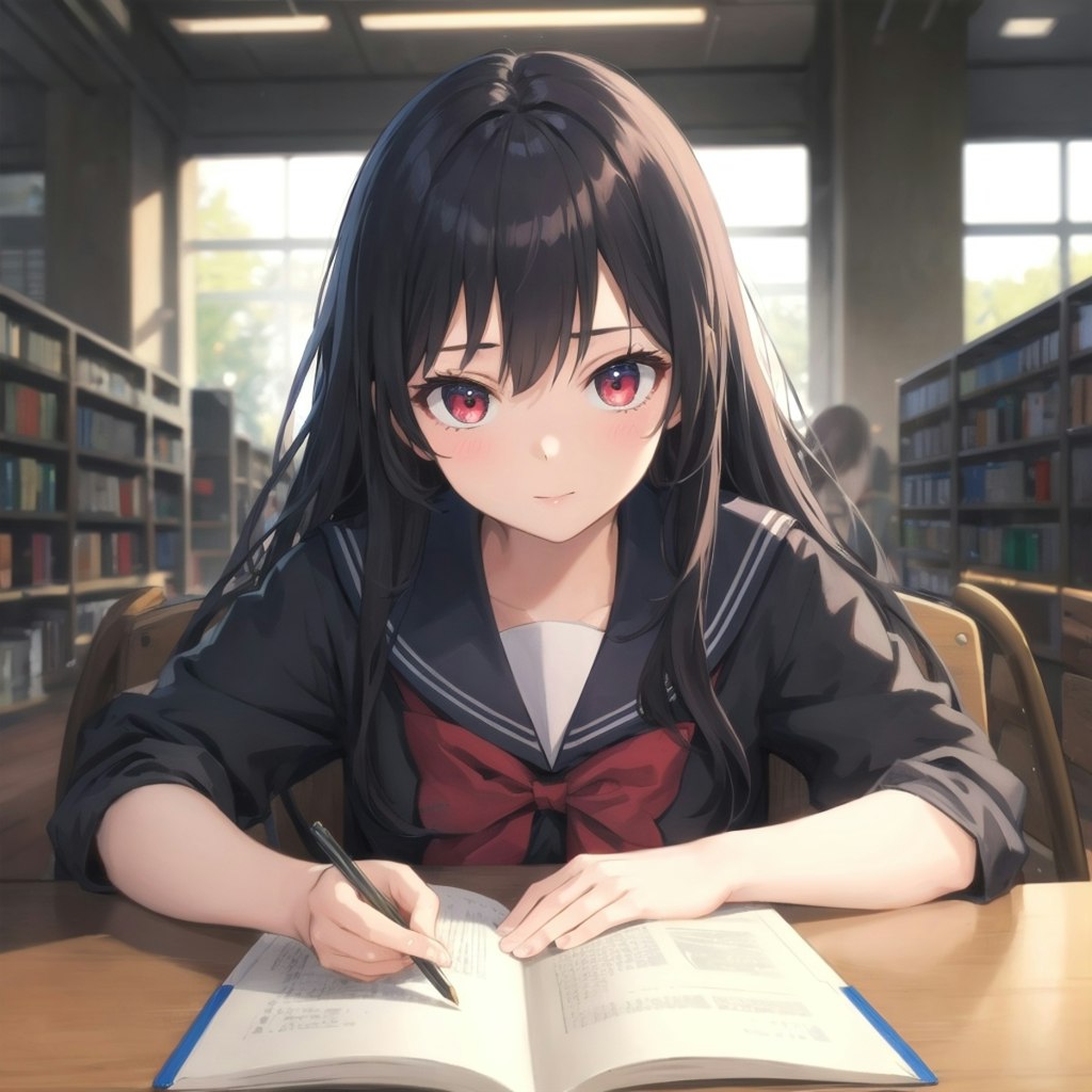 図書館でししょちゃんとお勉強