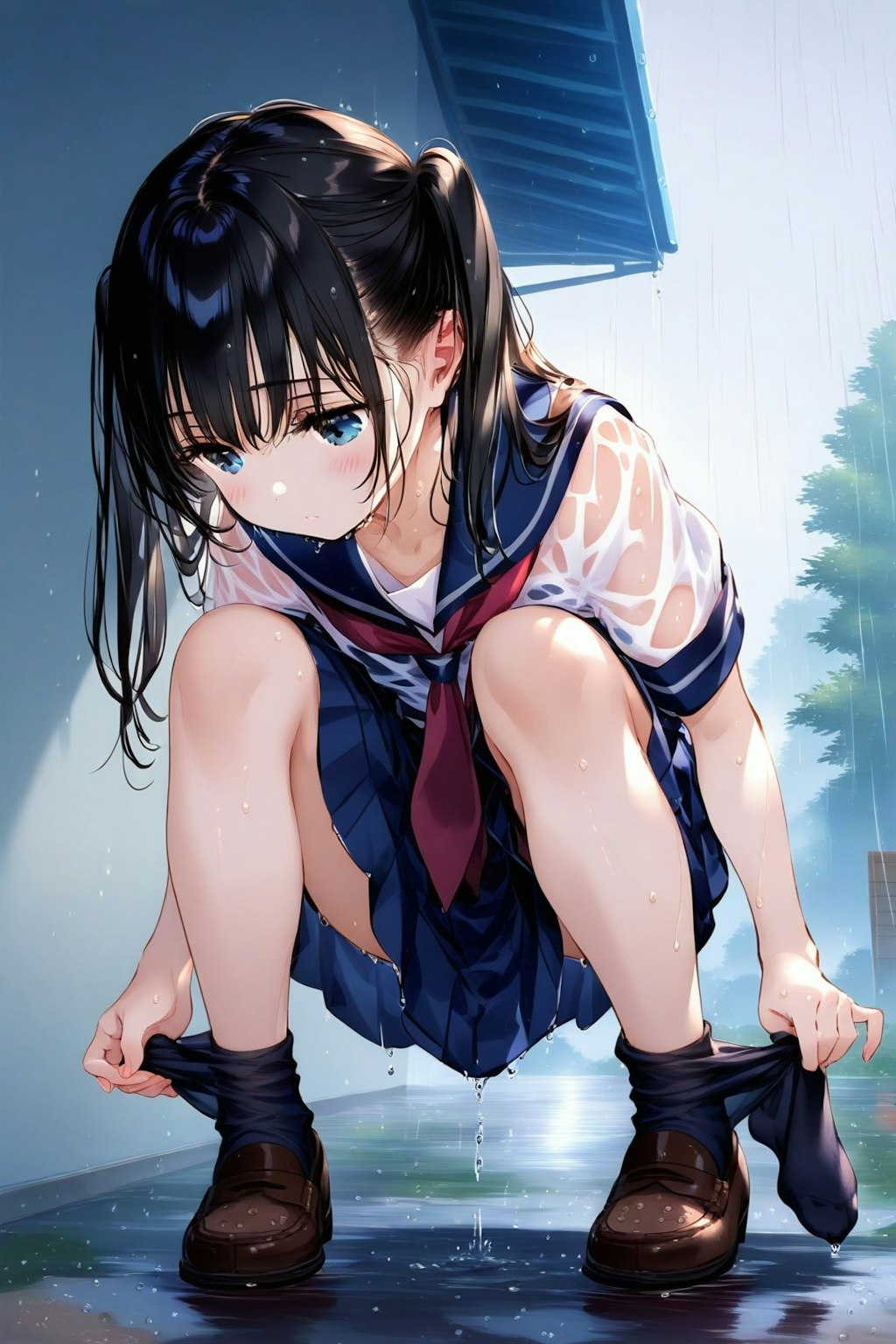 びしょ濡れ