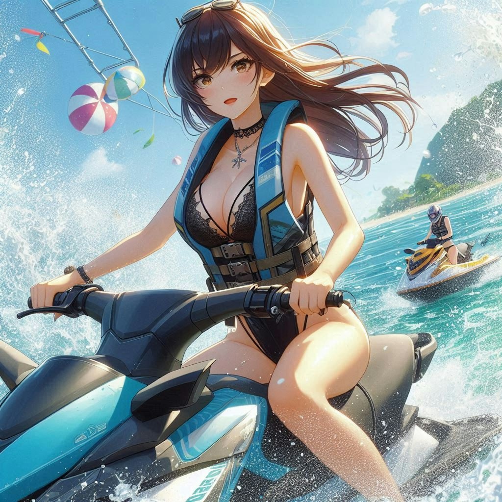 水上バイク女子