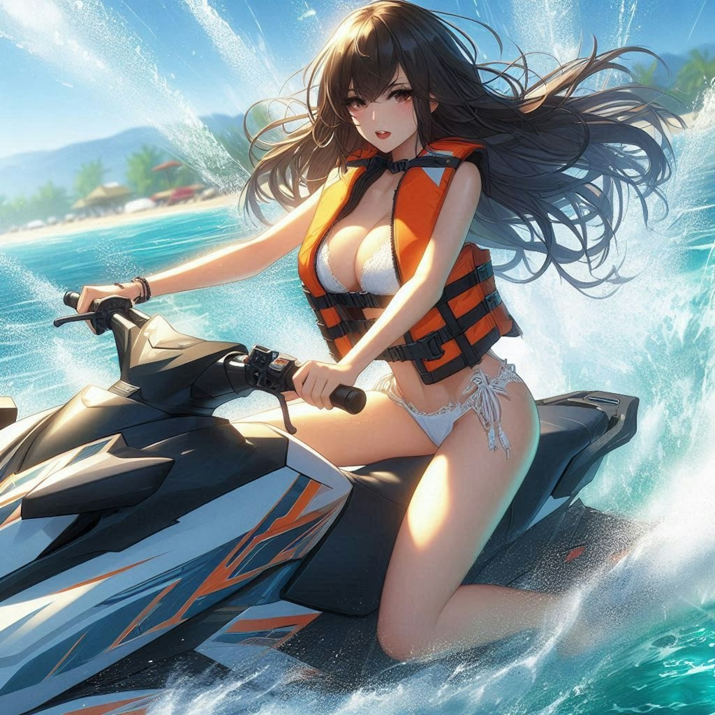 水上バイク女子