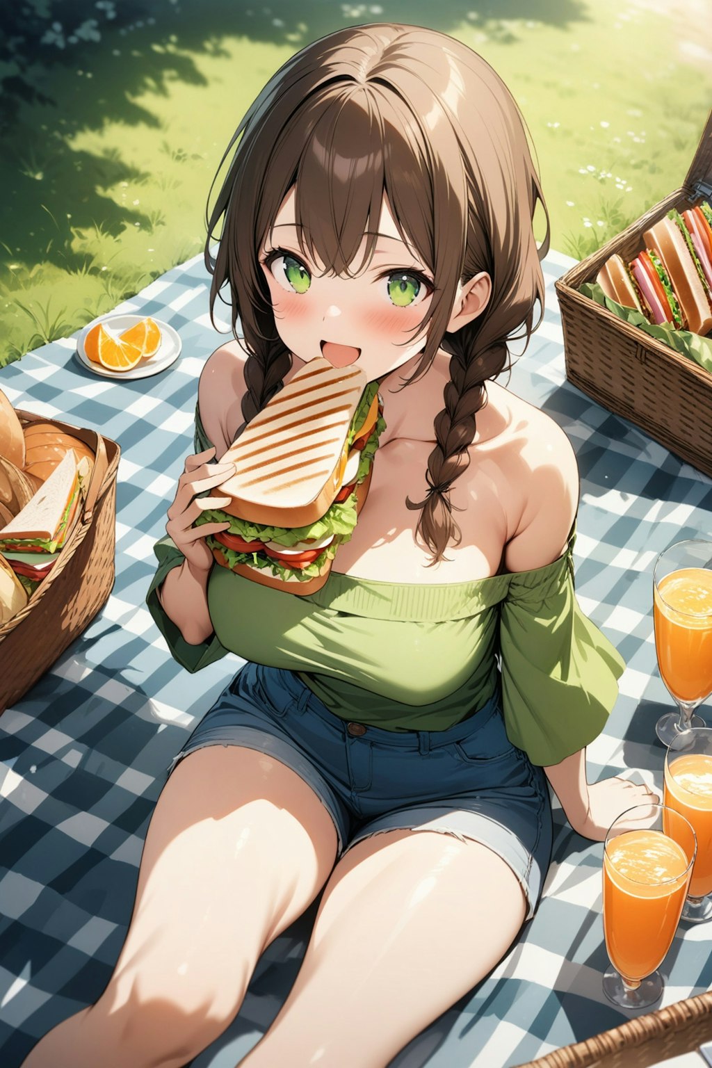 暴食となずなちゃんピクニックに行く