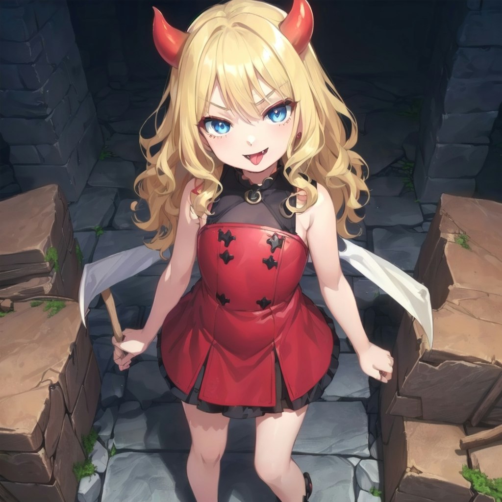 廃墟とメスガキ風味な小悪魔ちゃんｗ（手が崩れたorz)