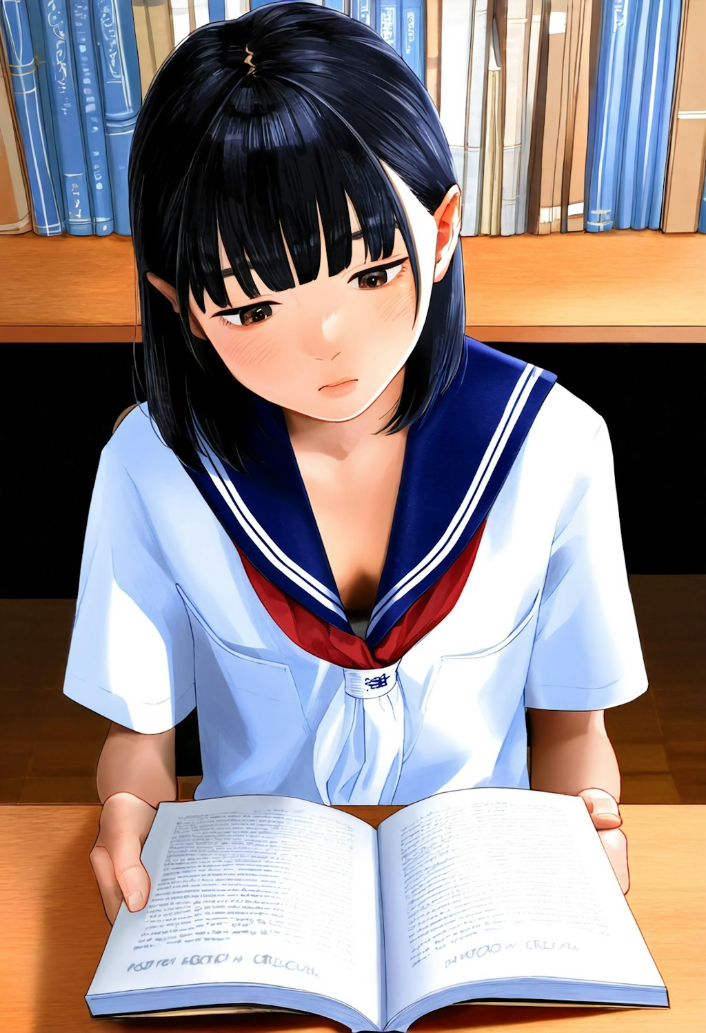 図書室で見た同級生の胸チラ