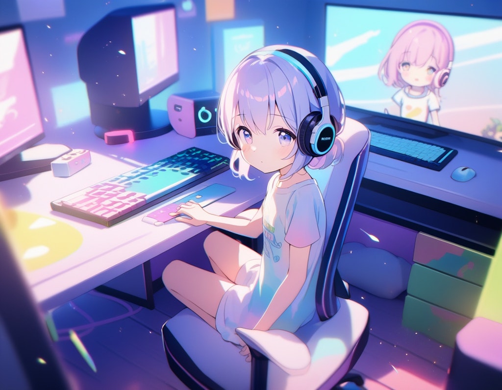 ゲームを楽しむ少女