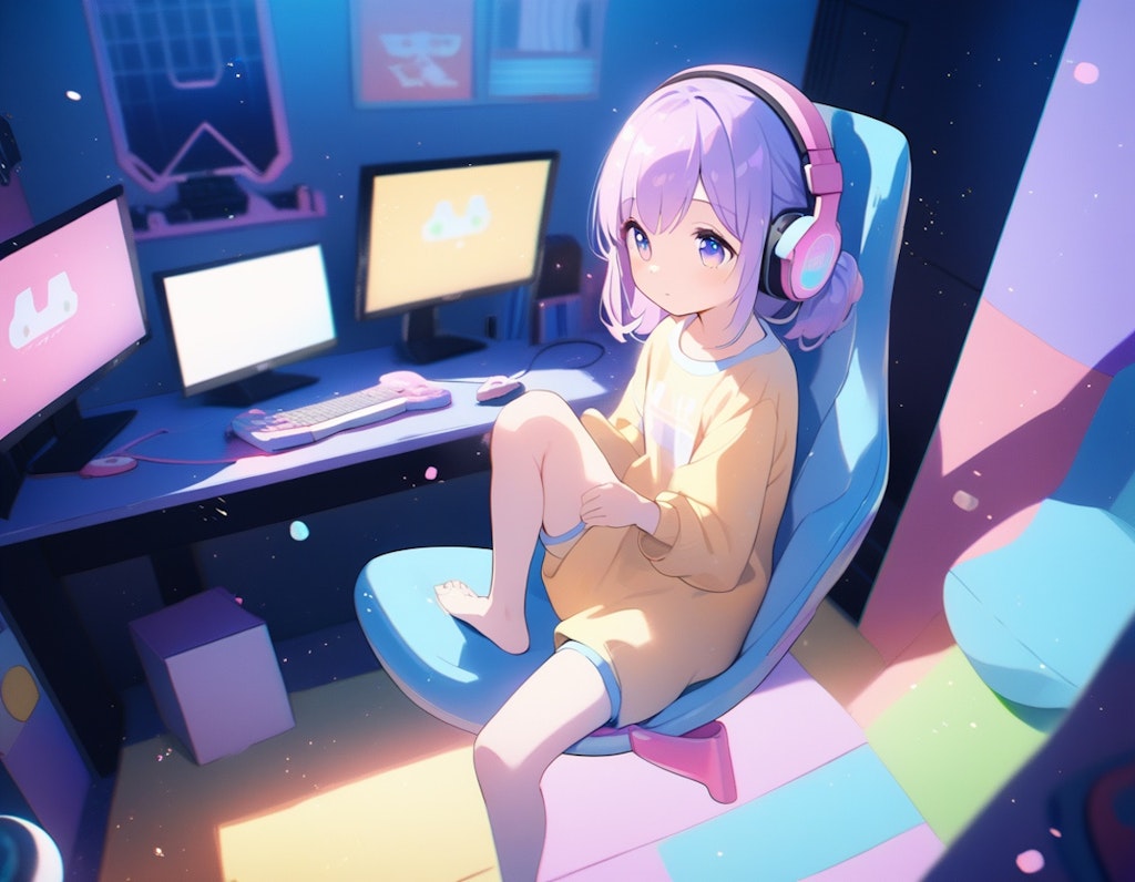 ゲームを楽しむ少女