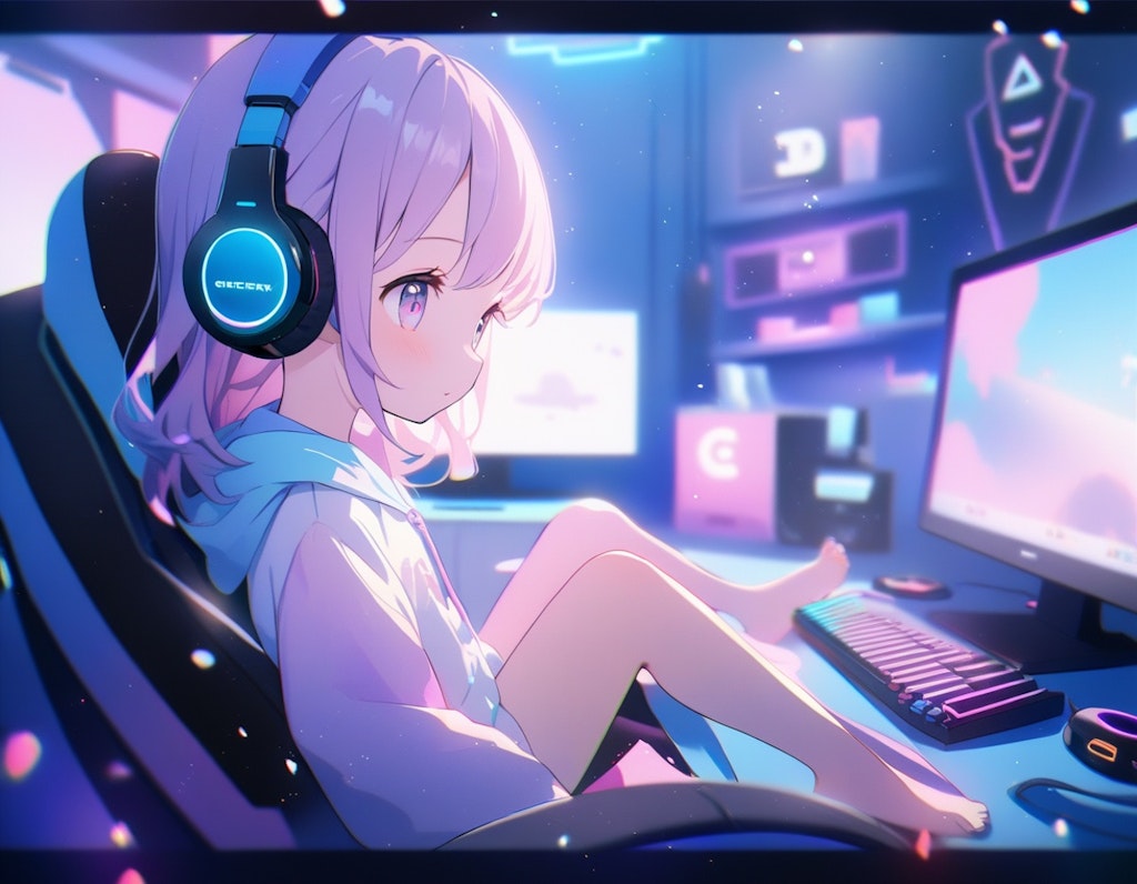 ゲームを楽しむ少女