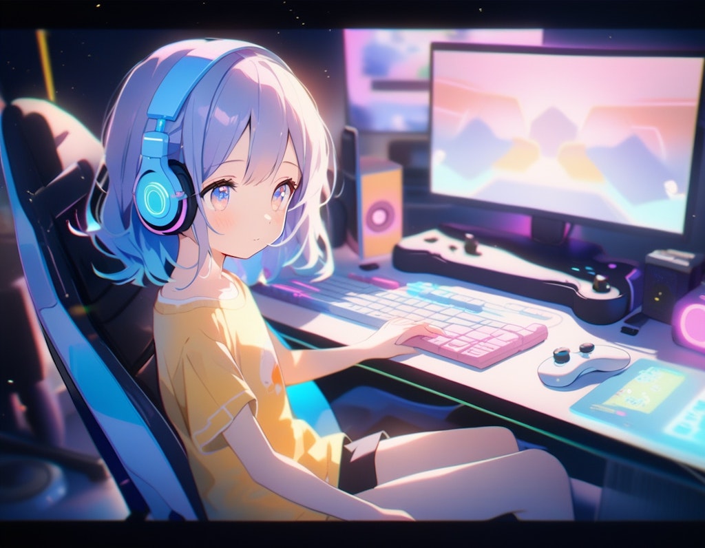 ゲームを楽しむ少女