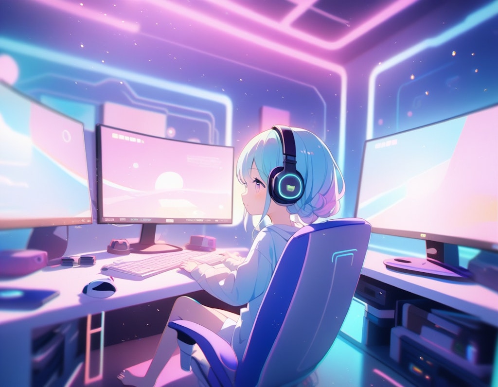 ゲームを楽しむ少女