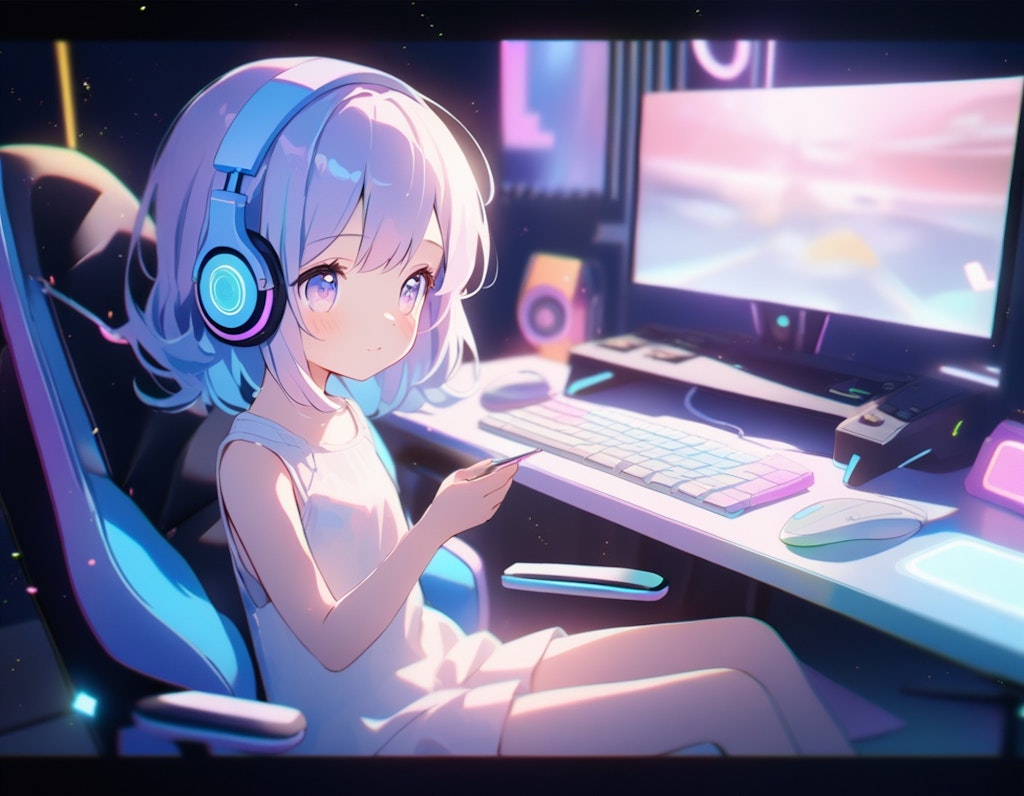 ゲームを楽しむ少女