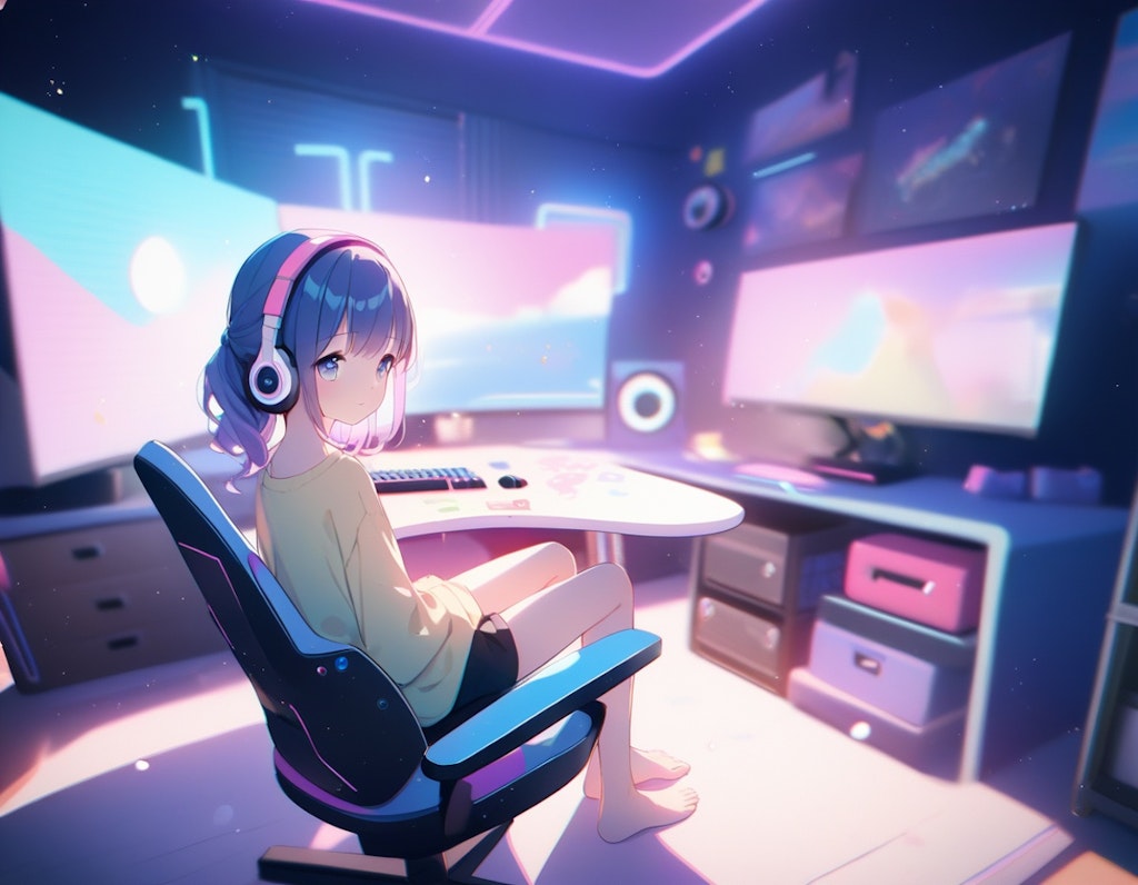 ゲームを楽しむ少女