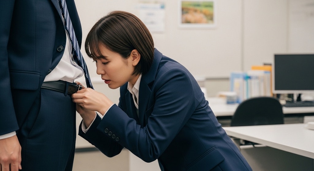 営業帰りの男性社員のにおいを楽しみにしている女性社員１