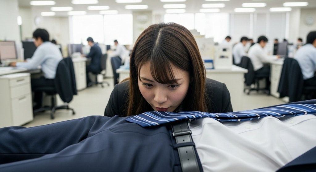 営業帰りの男性社員のにおいを楽しみにしている女性社員１