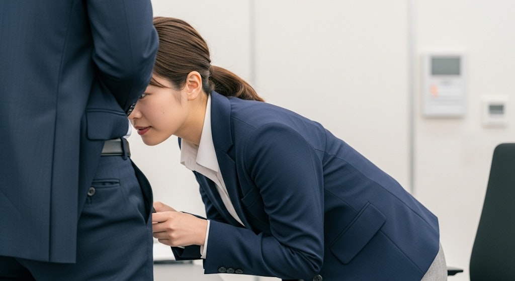 営業帰りの男性社員のにおいを楽しみにしている女性社員１