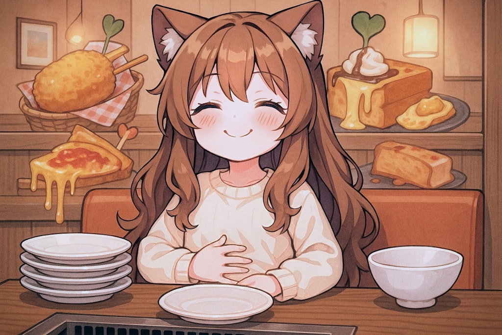 高級焼肉の小さな女の子
