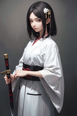 young Japanese woman in a white kimono