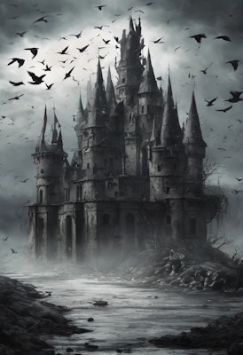 Mysterious scary castle
