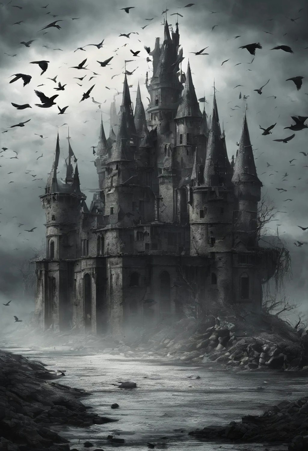 Mysterious scary castle