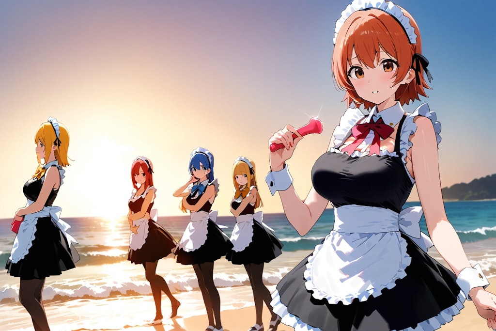 maid girls at morning concert beach, and then・・・