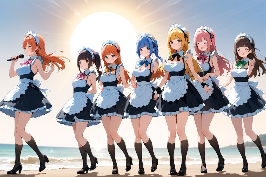 maid girls at morning concert beach, and then・・・