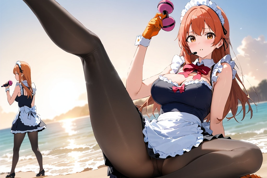 maid girls at morning concert beach, and then・・・