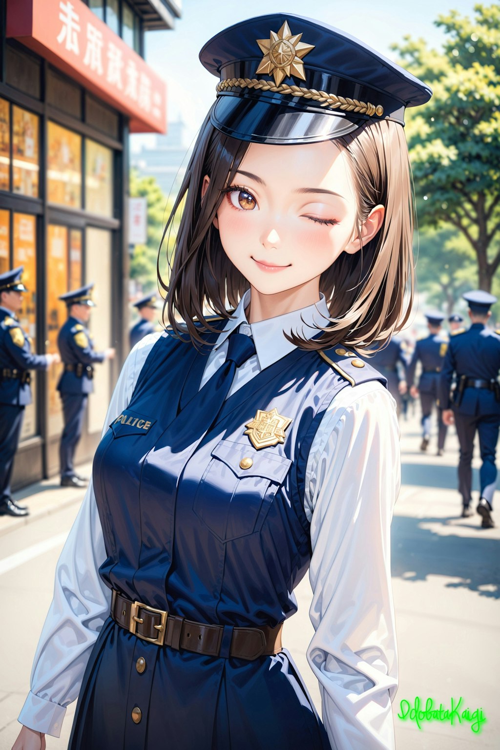 厳戒警備中の愛妻婦警💖