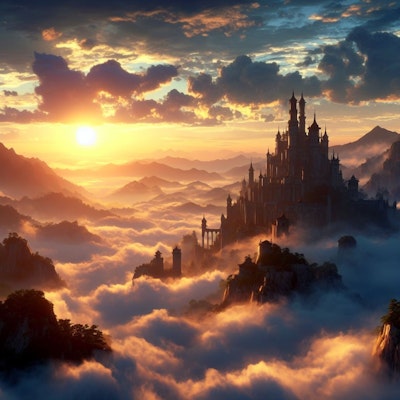 雲海と天空の城