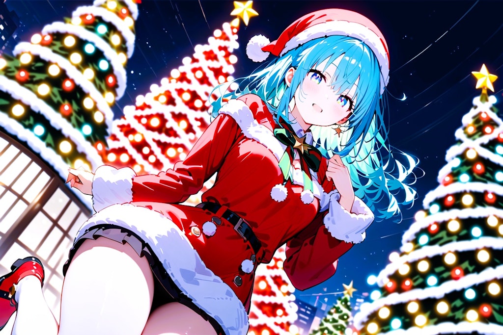 サンタコスプレでクリスマス