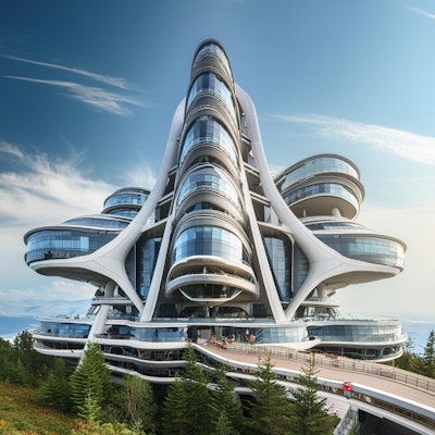 未来のホテル | の人気AIイラスト・グラビア