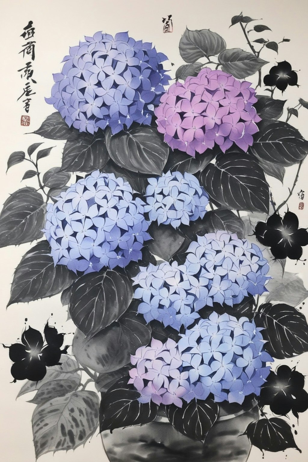 掛け軸風『紫陽花』