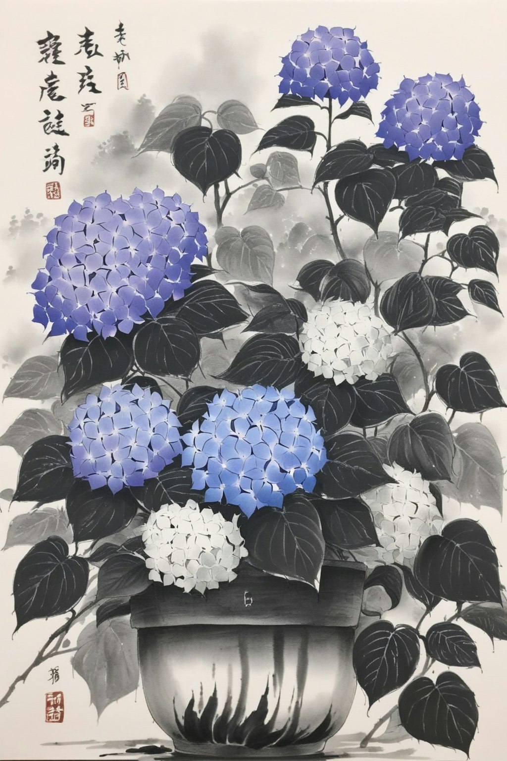 掛け軸風『紫陽花』