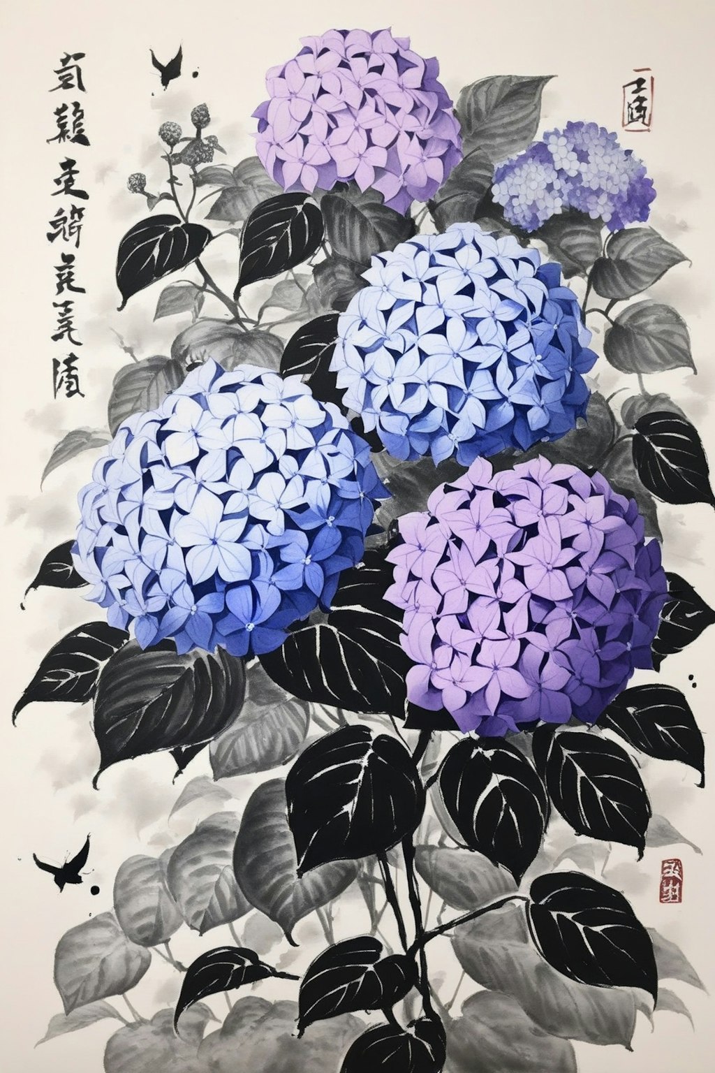 掛け軸風『紫陽花』