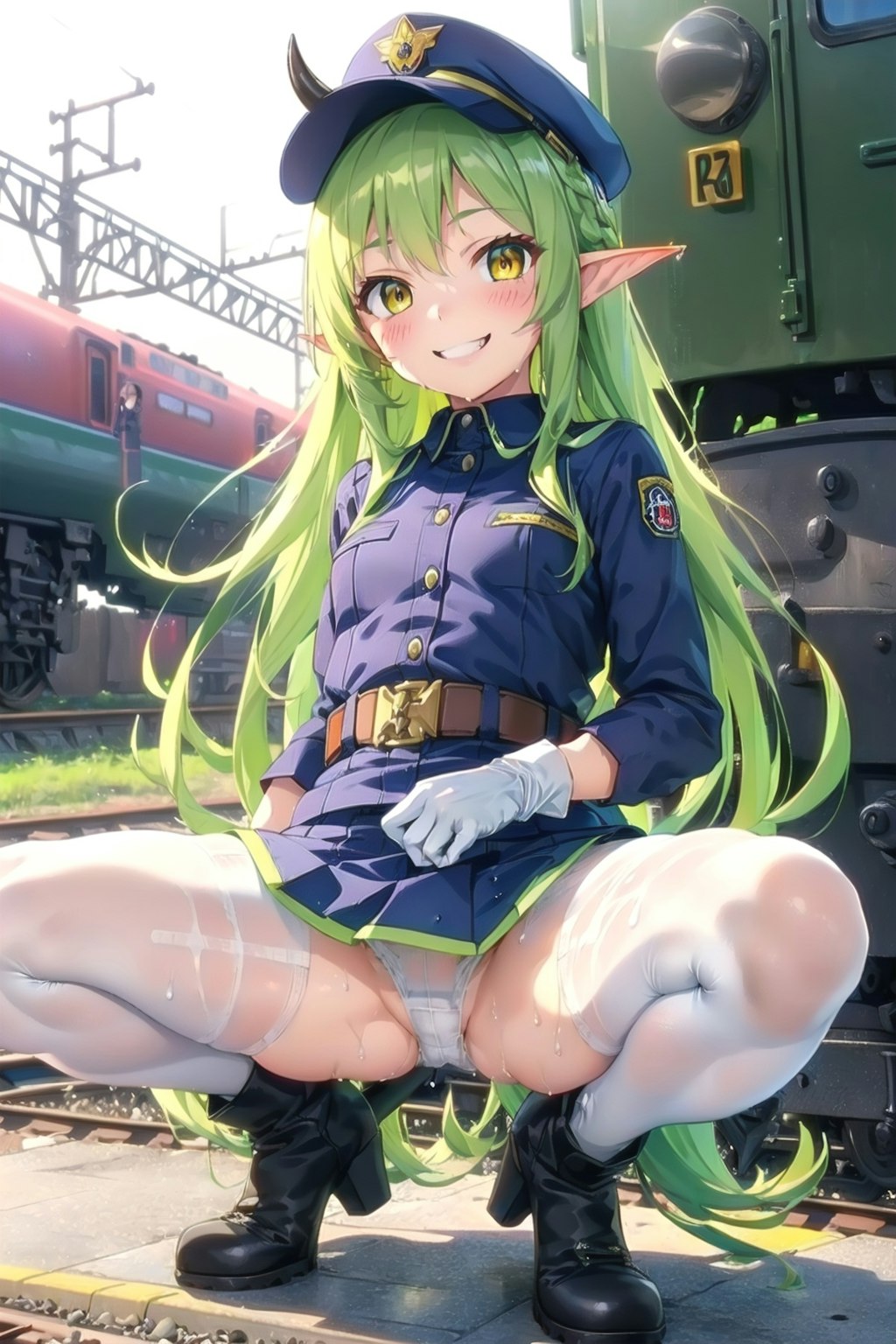 大人をからかう鉄道員の少女