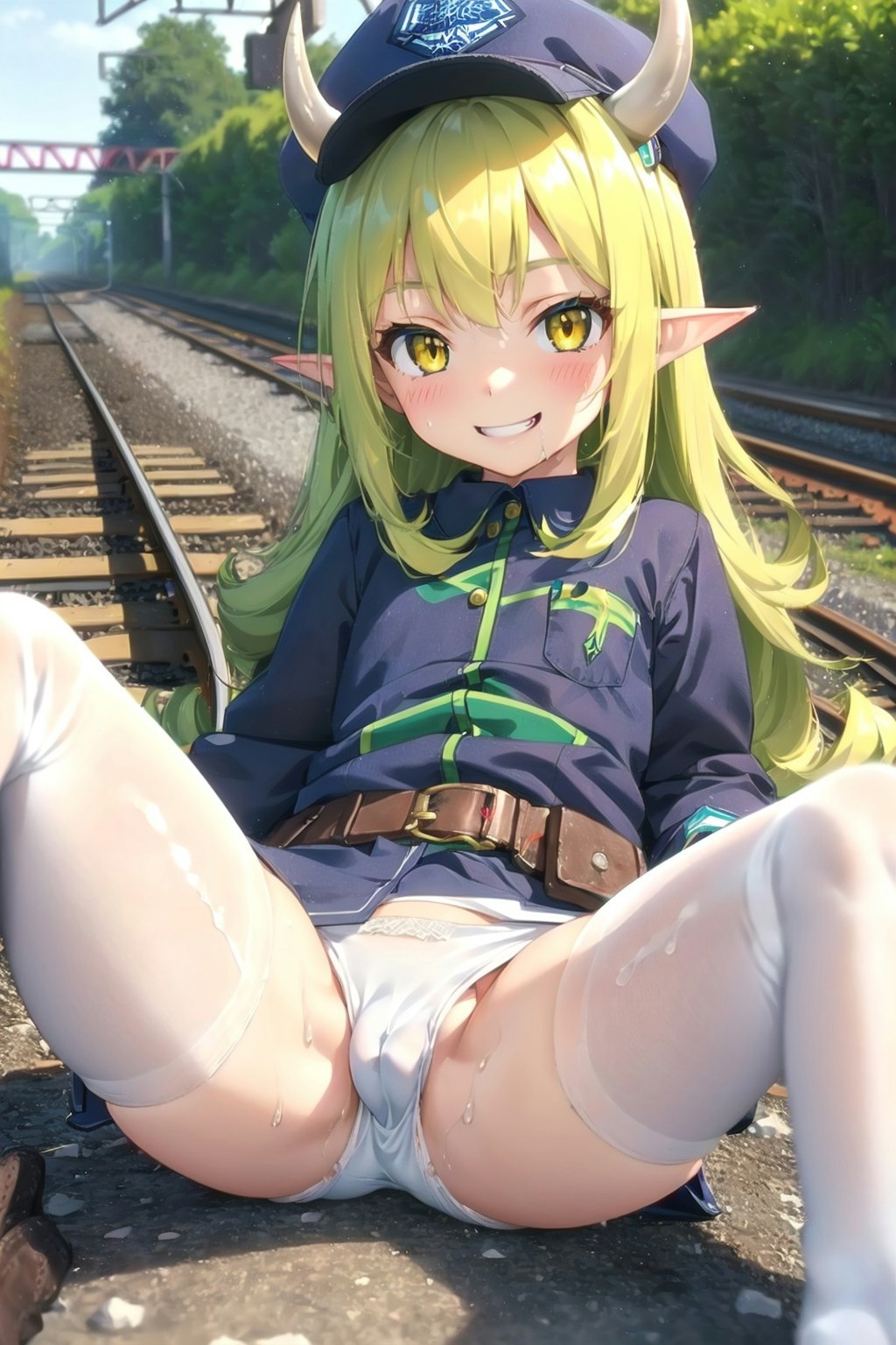 大人をからかう鉄道員の少女