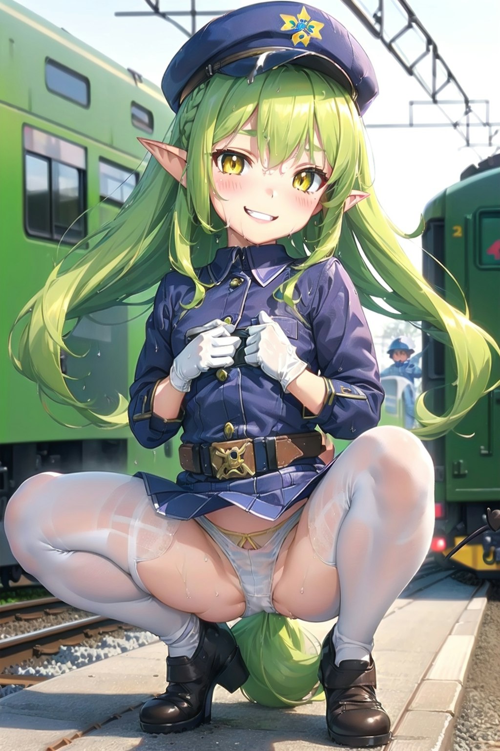 大人をからかう鉄道員の少女