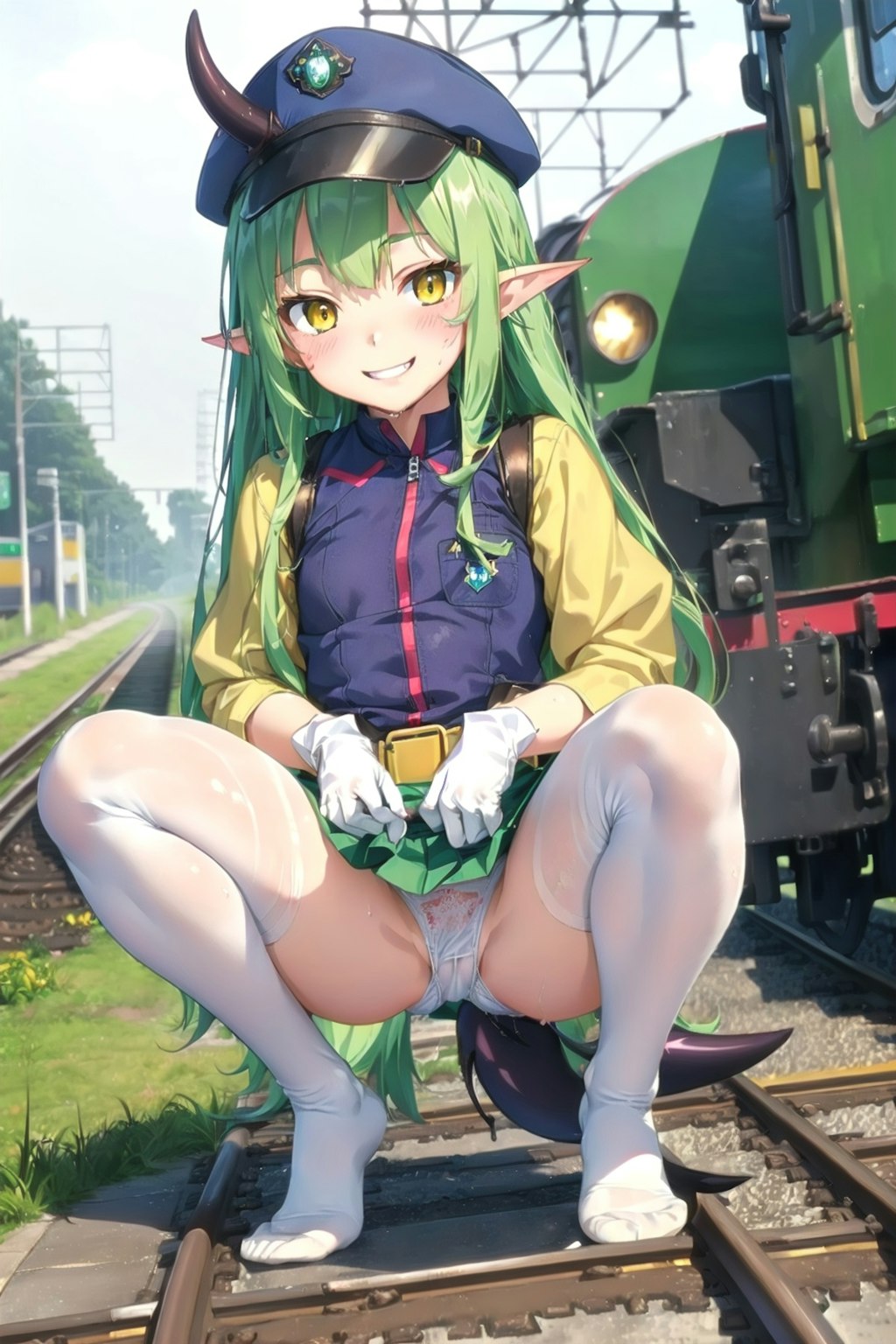 大人をからかう鉄道員の少女