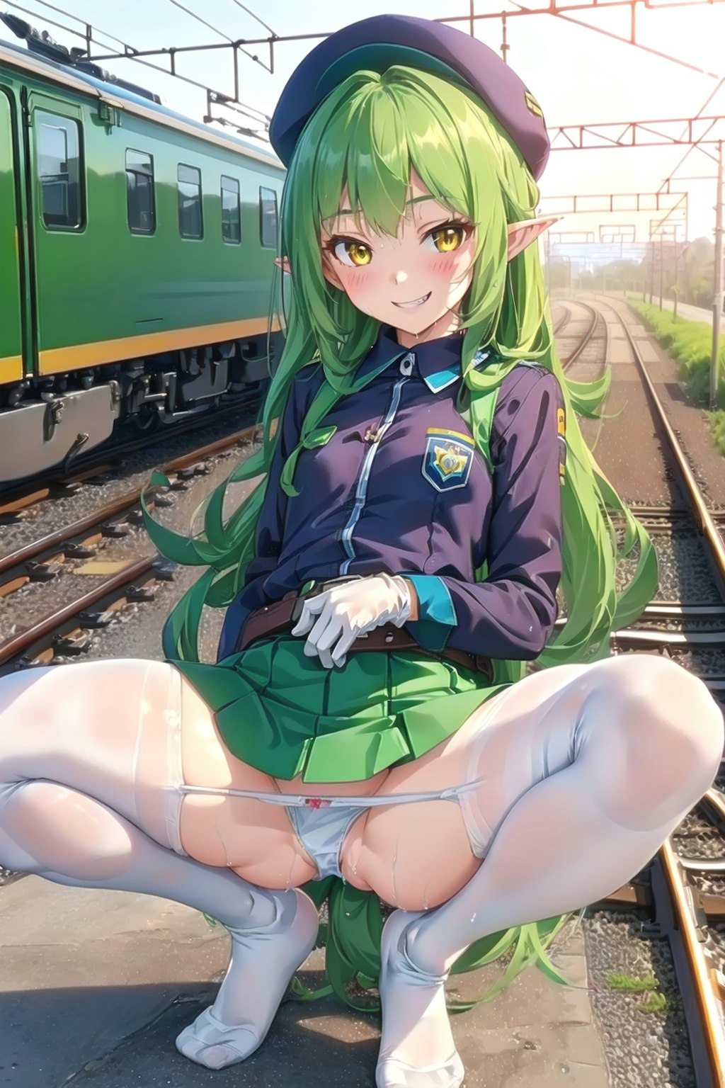 大人をからかう鉄道員の少女