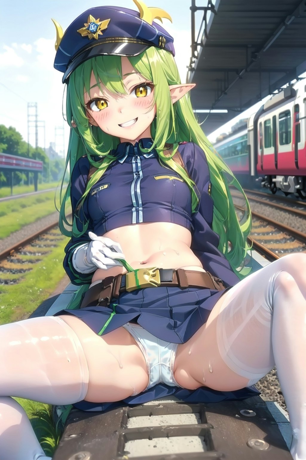 大人をからかう鉄道員の少女