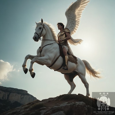 白馬に乗ってアンドロメダを助けにきた片翼のペルセウス