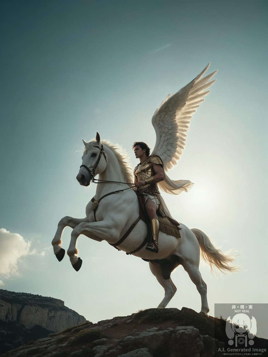 ②白馬に乗ってアンドロメダを助けにきた片翼のペルセウス