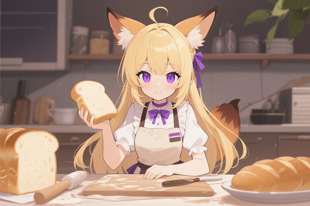 パンを焼くクレアちゃん